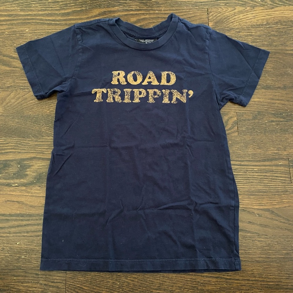 Tiny Whales navy Road Trippin tee size 10